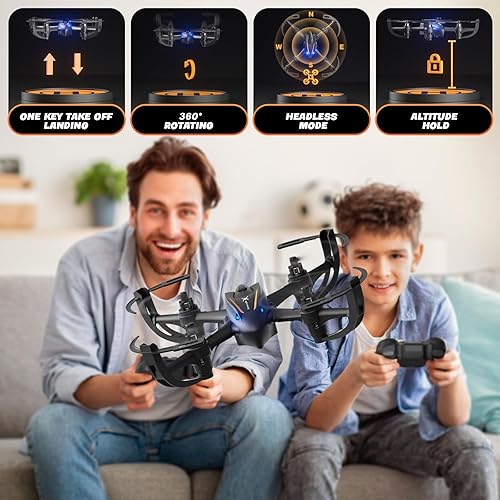 Miniatura 3 de Mini drone, DIY principiantes RC Quadcopter pequeño helicóptero avión interior pequeño kit de dron, aumento de habilidades prácticas, con modo sin