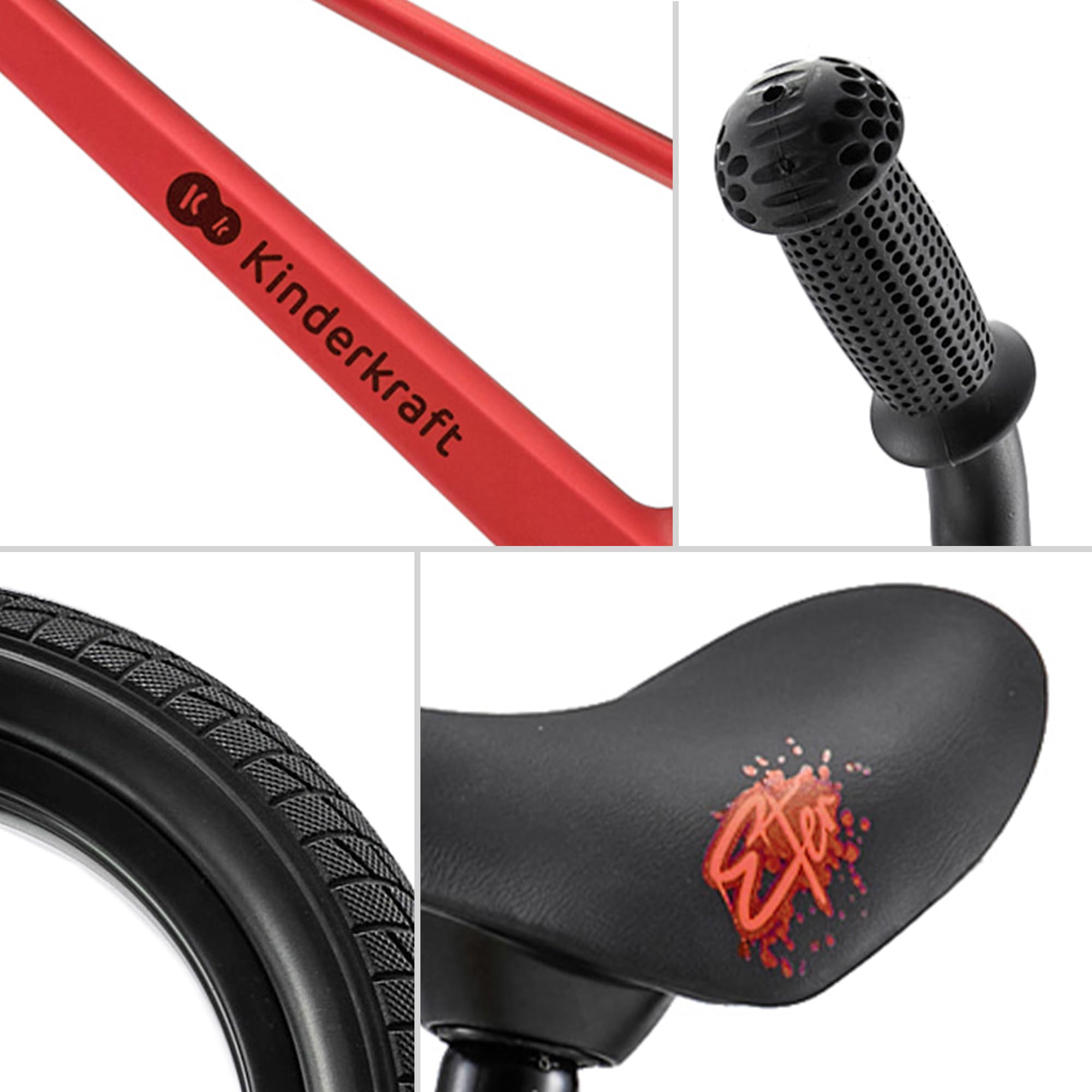 Kinderkraft ETER Bicicletta da corsa 12 pollici 35 kg telaio nylon sella regolabile manubrio limitato