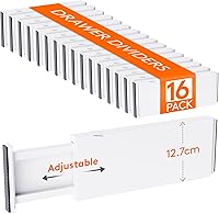 Vista 21 de Lifewit - Paquete de 8 separadores de cajones de plástico de 15 cm de alto, 34-56 cm ajustables, organizadores de cajones para ropa, separadores