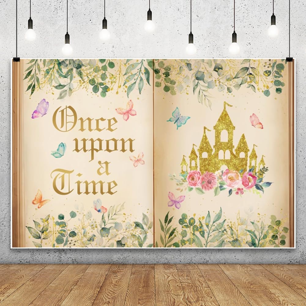Leowefowa 8x6ft Once Upon a Time Photo Backdrop Spring Colorfu Fairy Tale Books Opening Background Ancient Spring Green Leaves Plant Romantic Story