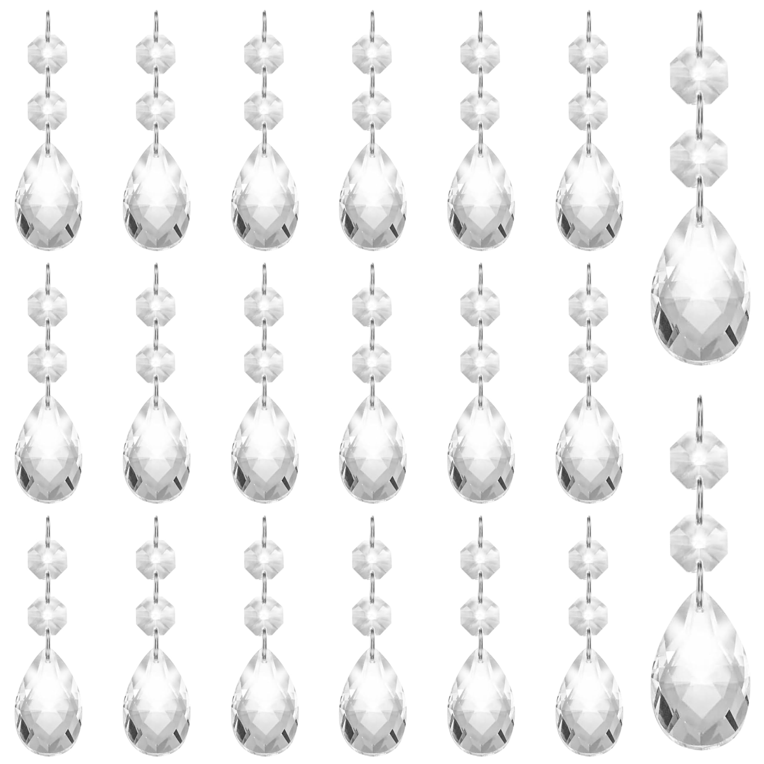 BELLE VOUS Pendenti per Lampadari Trasparenti (20pz) - Vero Cristallo per Lampadari 8,6 cm - Cristalli Gocce di Vetro per Lampadari Sun Catcher Fai da Te, Matrimoni e Natale - Cristallo da Appendere