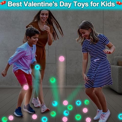 Miniatura 5 de AMENON Paquete de 28 bolas hinchables que brillan en la oscuridad, bolas de alivio del estrés, juguete sensorial para niños, adolescentes, San