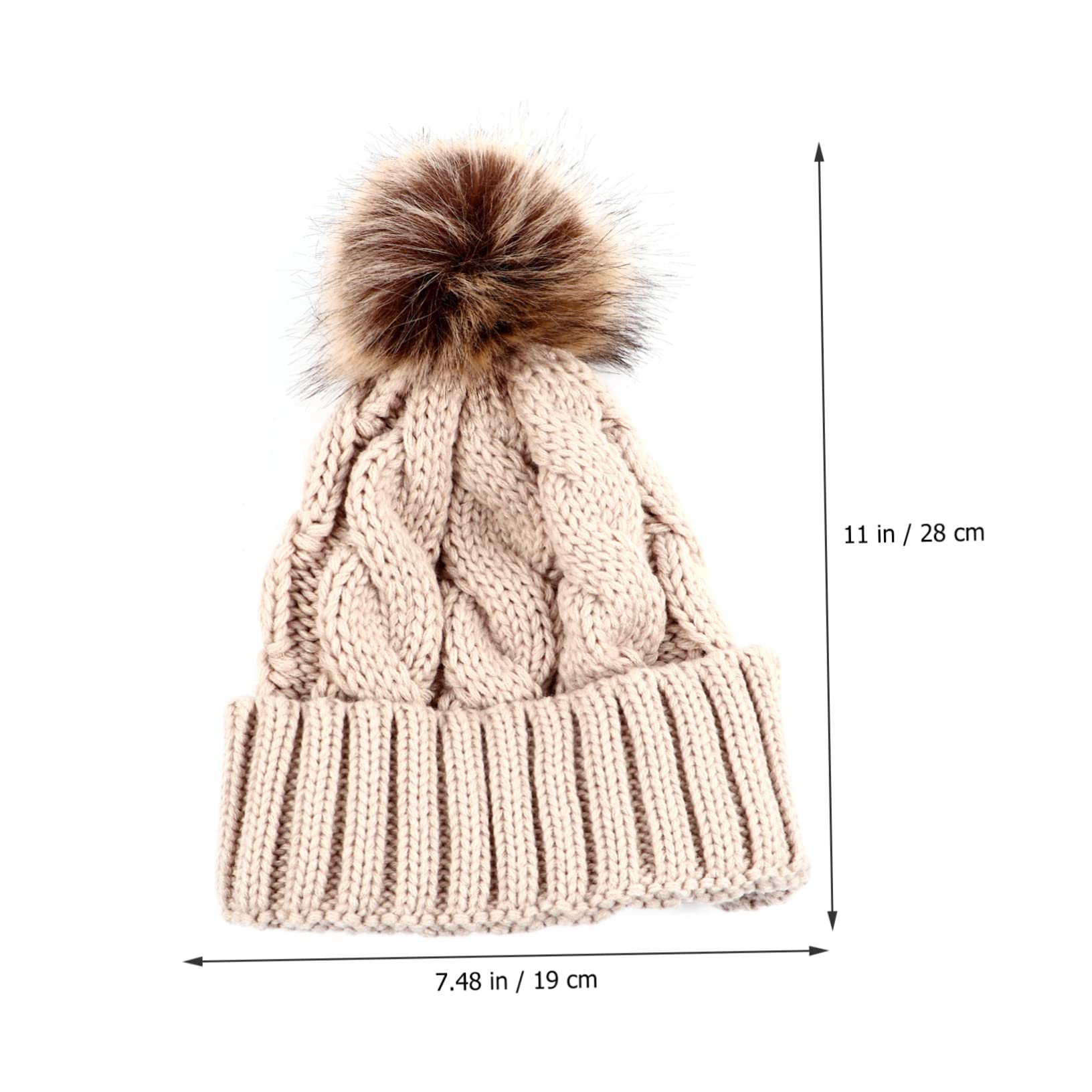Gorro De Lana Orejeras Para Niñas Sombreros Para Sombrero De Nieve Gorro Con Pompón De Piel Sintética Cálido Sombrero Femenino Gorro De Punto Para Felpa Rojo