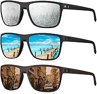 Vista 23 de KALIYADI Gafas de sol polarizadas para hombre, gafas de sol ligeras con protección UV para conducir, pescar y jugar golf