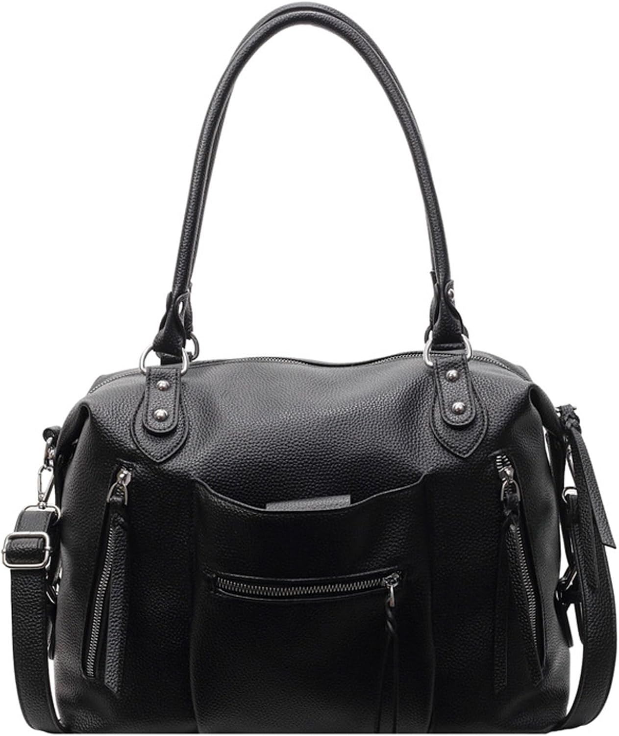 Amszke Vegan Leather Tote Bag for Women, Large Capacity Hobo Bags, Slouchy Shoulder Purse Crossbody Handbag