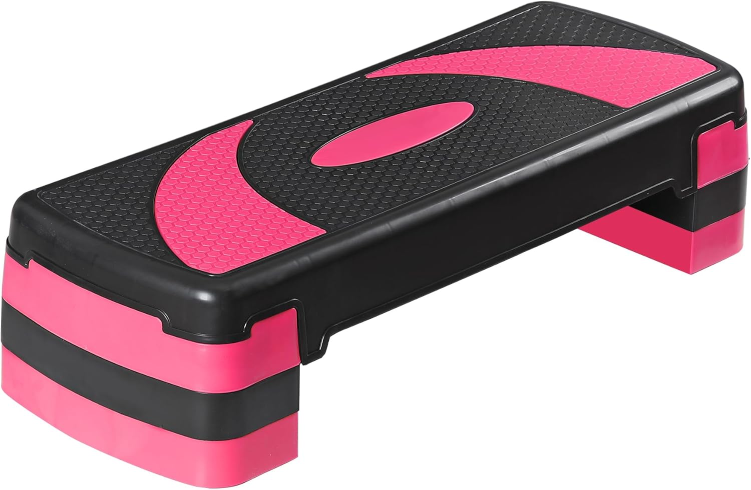 JungleA 31" Aerobic Step Platform, 3 Levels Adjustable Height Steppers for Exercise at Home Gym, Cardio Workout Step Exercise Platform Bench, Non Slip Fitness Stepper Up Box with 4 Stackable Risers