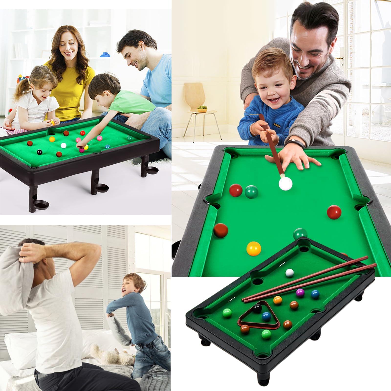 Qixuer 2 Sätze Mini Pool Billardtisch, Kleine Bill Produktbild-Vorschau 7