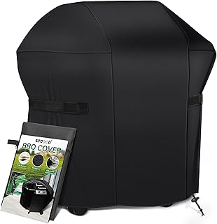 SPGOOD Housse de Protection Anti-intempéries pour Barbecue, Housse de Protection imperméable en Tissu Oxford 420D Haute Performance, résistant aux UV et aux déchirures - (76 x 66 x 110 cm) Noir