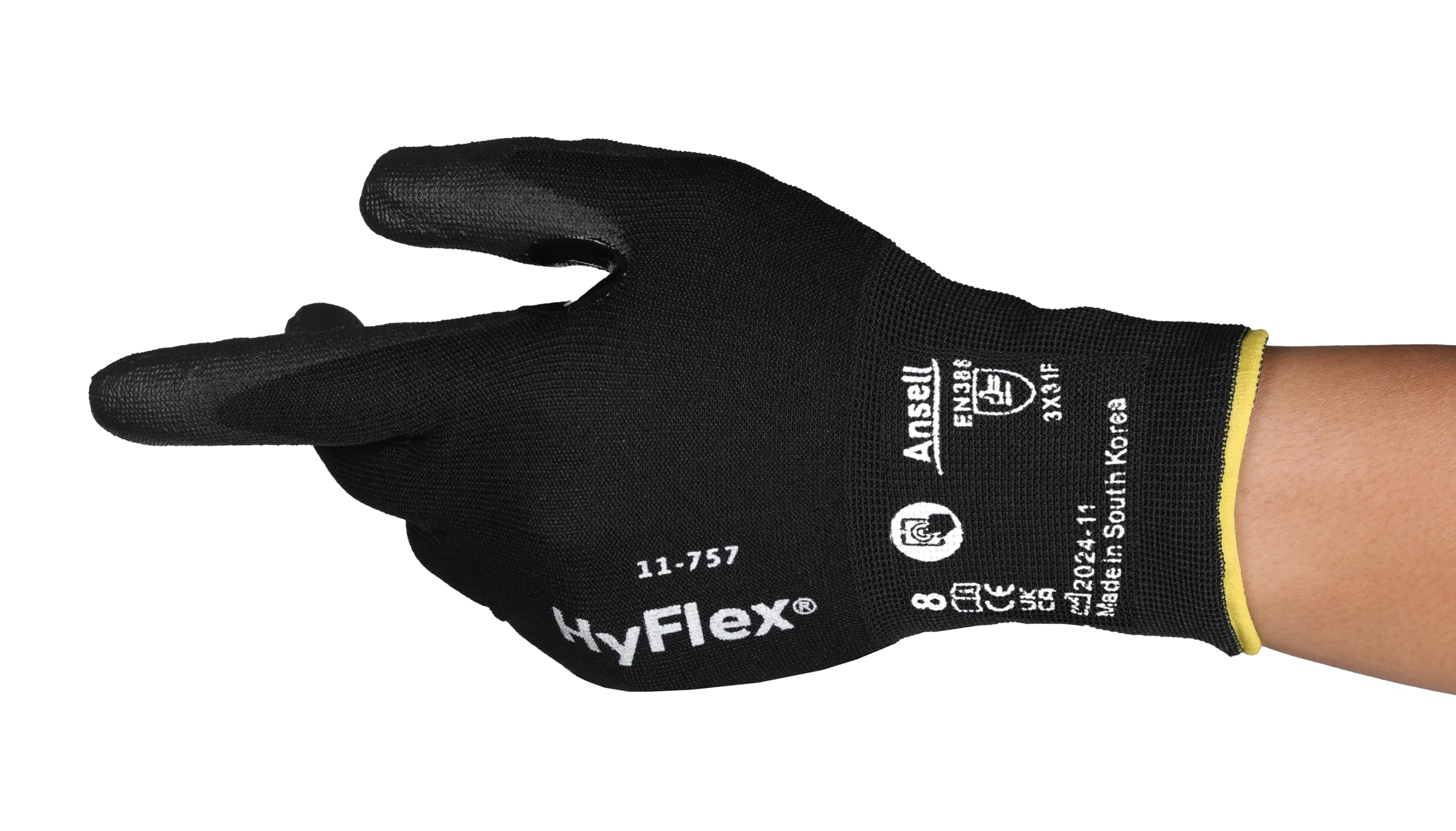 Ansell Hyflex 11-757 Safety Work Gloves Mechanical Protection, Size 10 (XL), (12 Pairs)