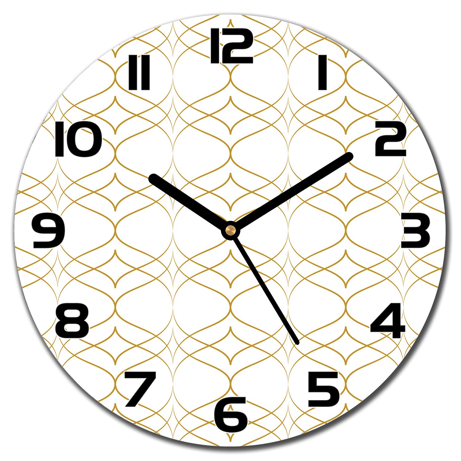 Horloge en verre 30 cm avec aiguilles noires : l'excellence de l'art mural