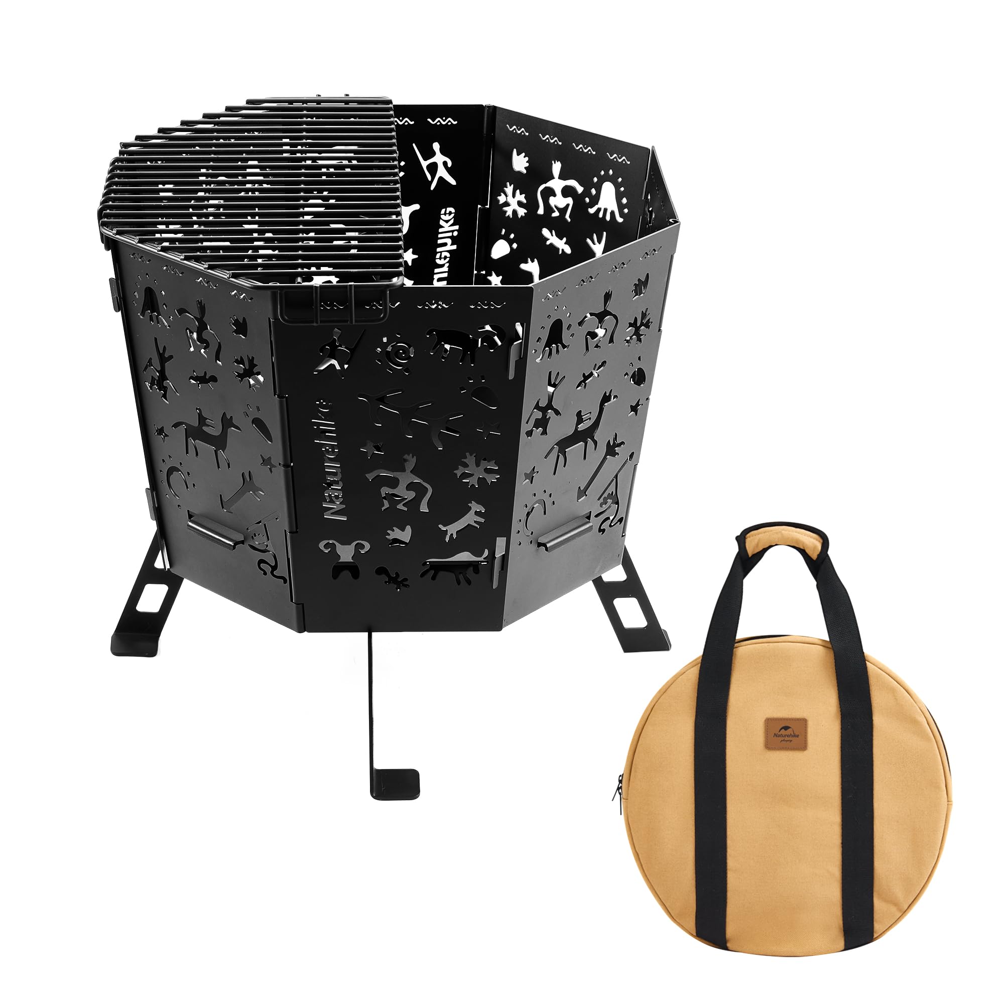Naturehike公式ショップ 焚き火台 キャンプ 折りたたみ式 五徳付き 灰…
