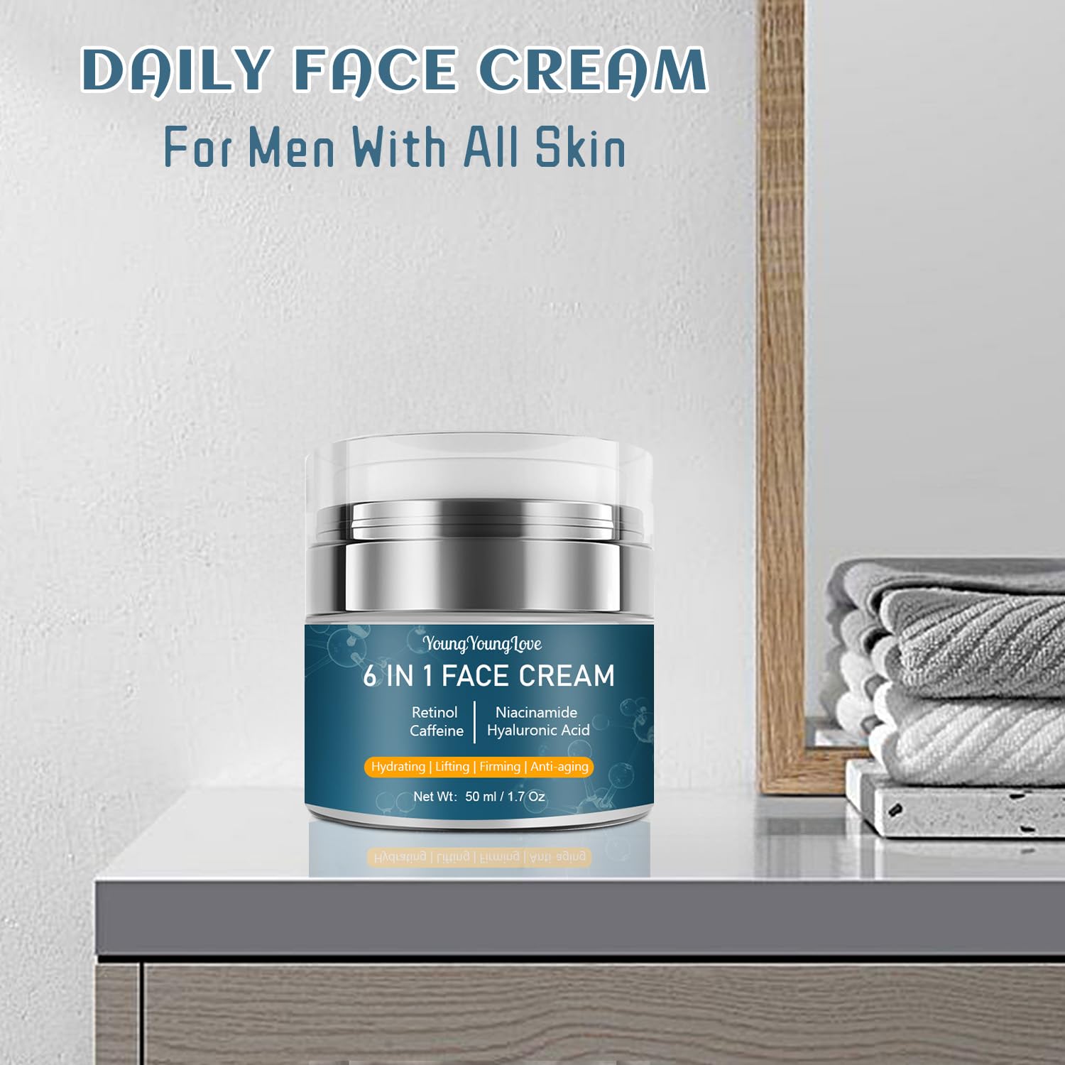 Retinol Cream 6個セット Amazon.com: 6-in-1 Face Cream for Men with Retinol, Hyaluronic