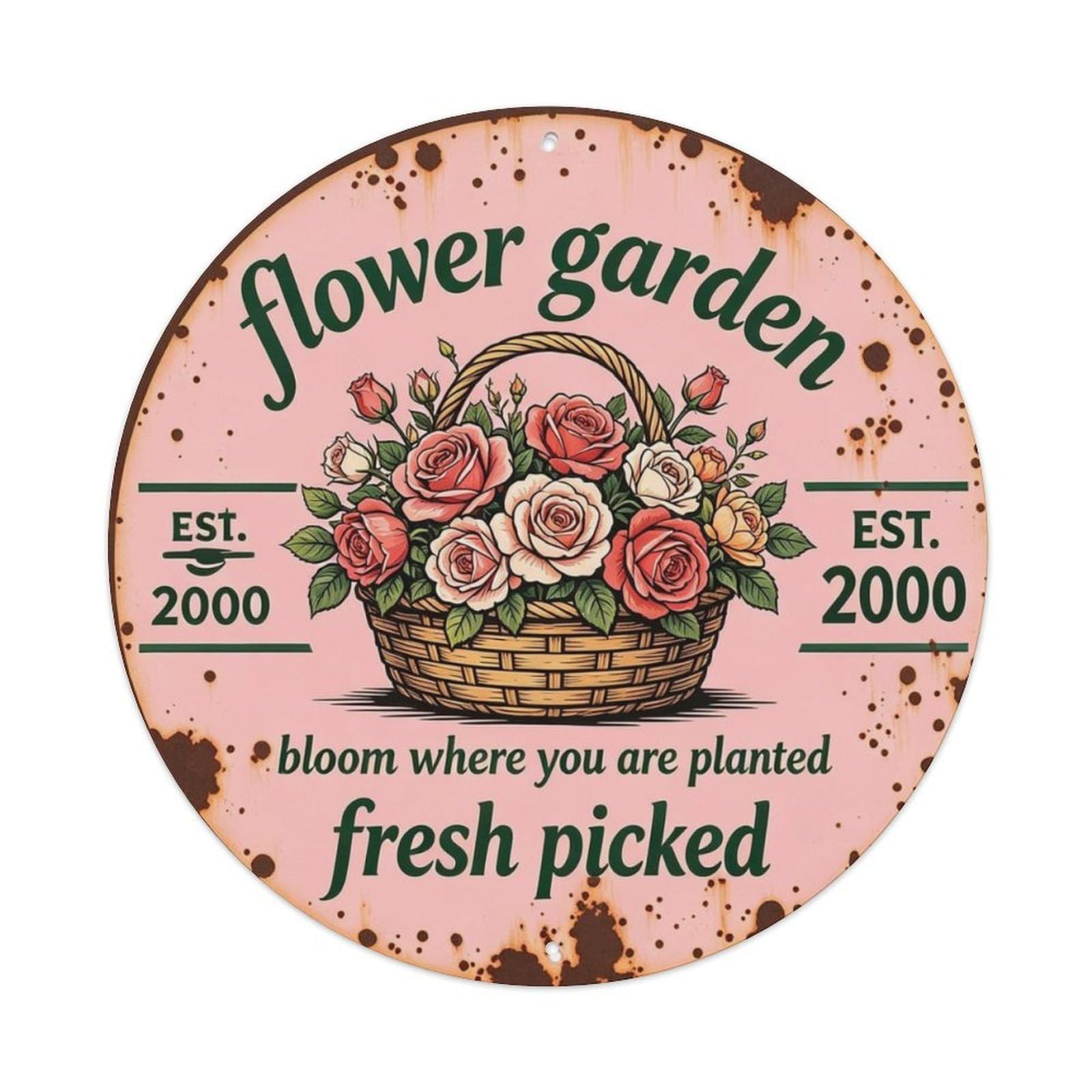Bloom Where You Are Planted Metal Tin Sign Plaque