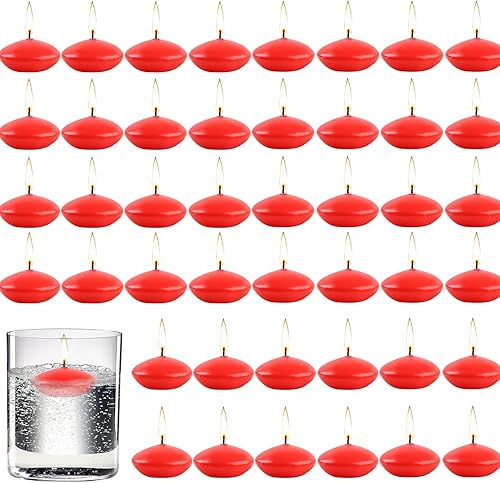 Miniatura 7 de 50 velas flotantes de 1.5 pulgadas, velas flotantes sin perfume para centros de mesa, discos de cera antigoteo para bodas, fiestas de San Valentín,
