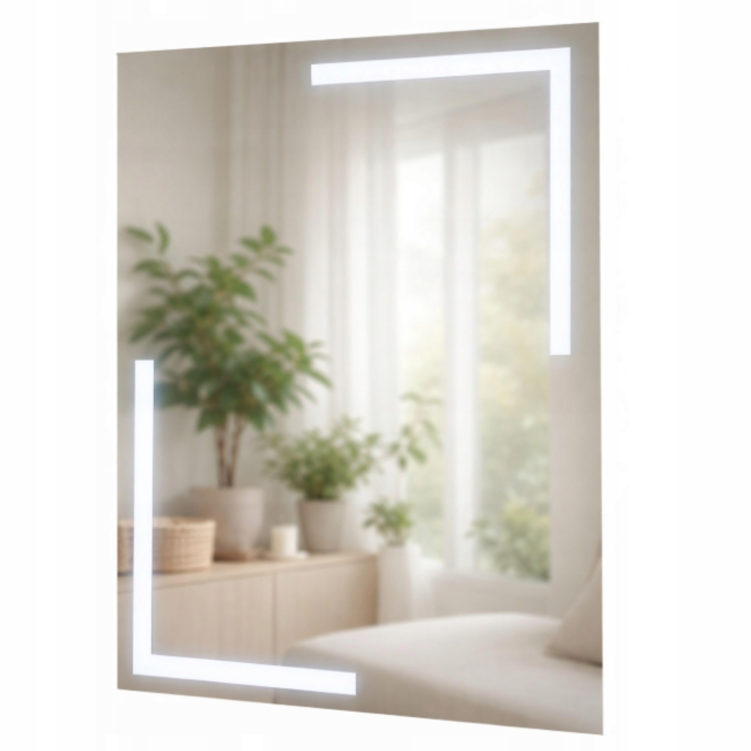 Agritrade AK LED Bathroom Mirror 70x90 cm, Backlit Illuminated Frameless Wall Mounted, 4000K Neutral White, Wall Switch Operated - ARIES
