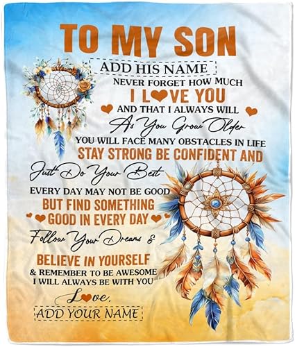 Miniatura 19 de Manta Personalizada Para Mi Hijo Regalos de Mamá Papá Madre Dondequiera que Esté Tu Viaje en la Vida Elefante Hijo Regalos de Cumpleaños Graduación