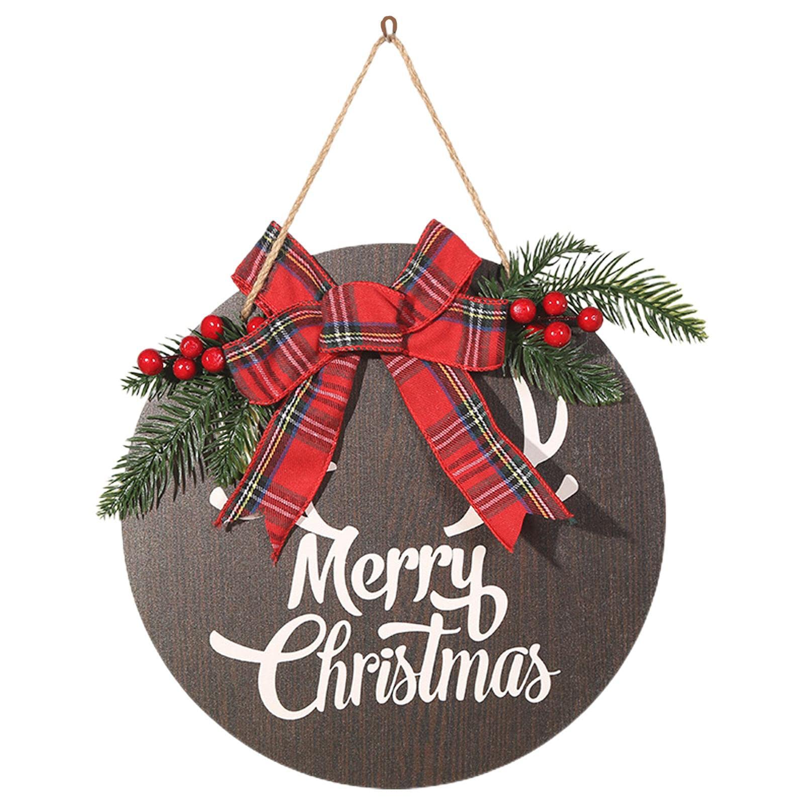 Amazon.co.jp: 玄関用クリスマスリース - 写真 メリークリスマスサイン  