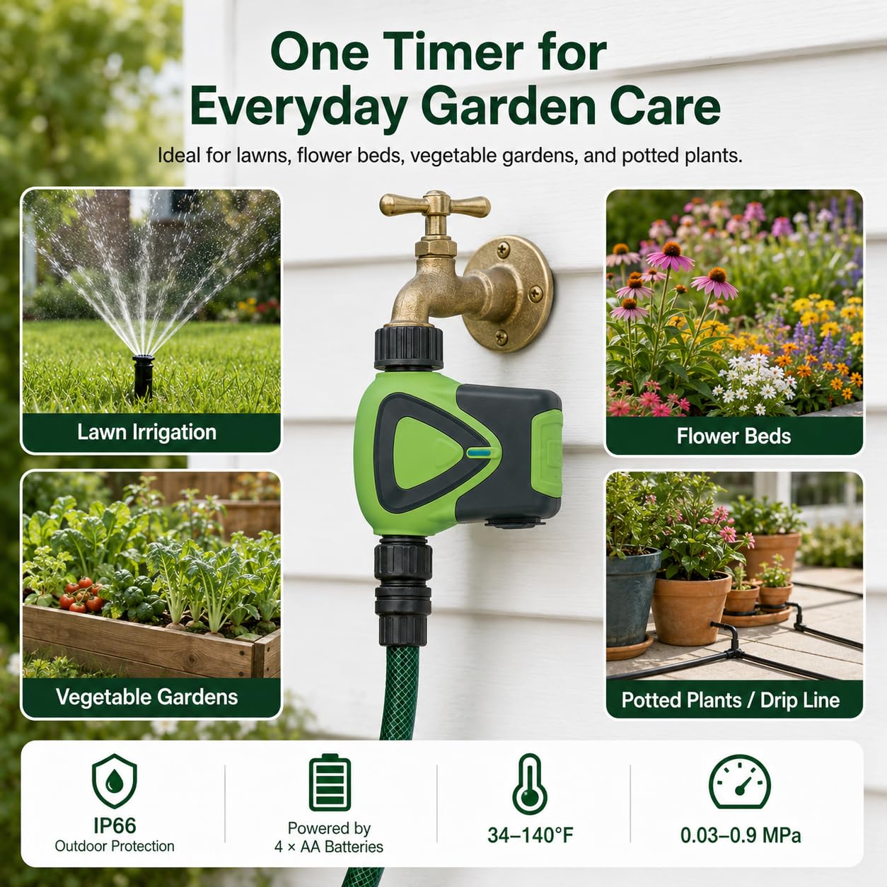 Programmateur Arrosage Zigbee Automatique, Minuteur Jardin Connecté | Programmateur arrosage Zigbee avec Smart Life, horaires personnalisés, compte à rebours et contrôle intelligent pour jardin