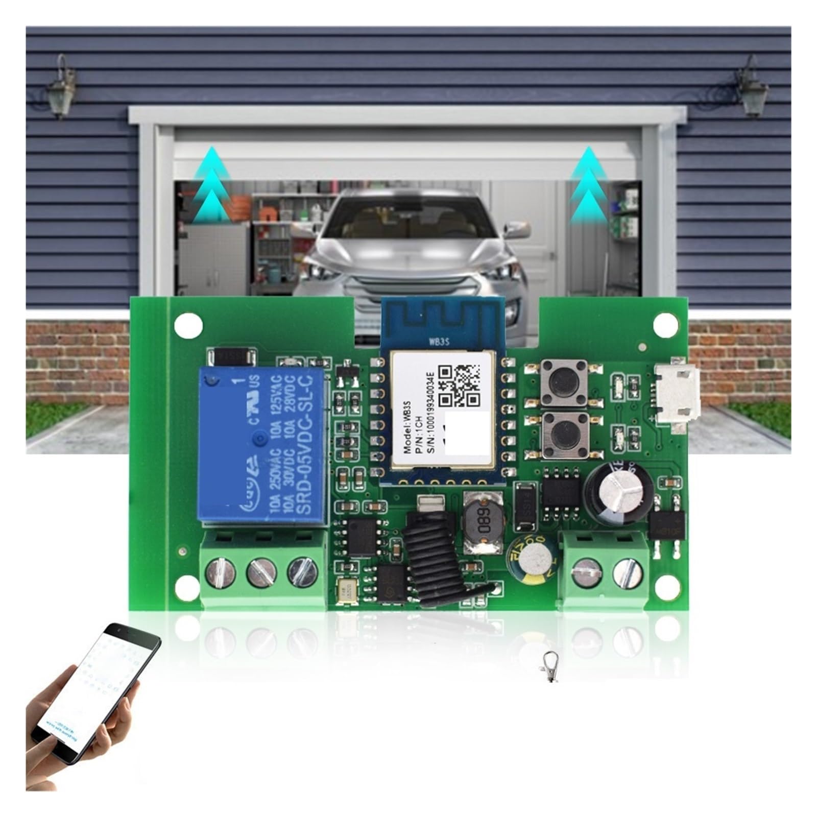 Automatischer Toröffner, Garagentoröffner-Controller Smart Switch On Off Relaismodul Tor öffnen Sprachsteuerung(4CH 85-250V CASE)