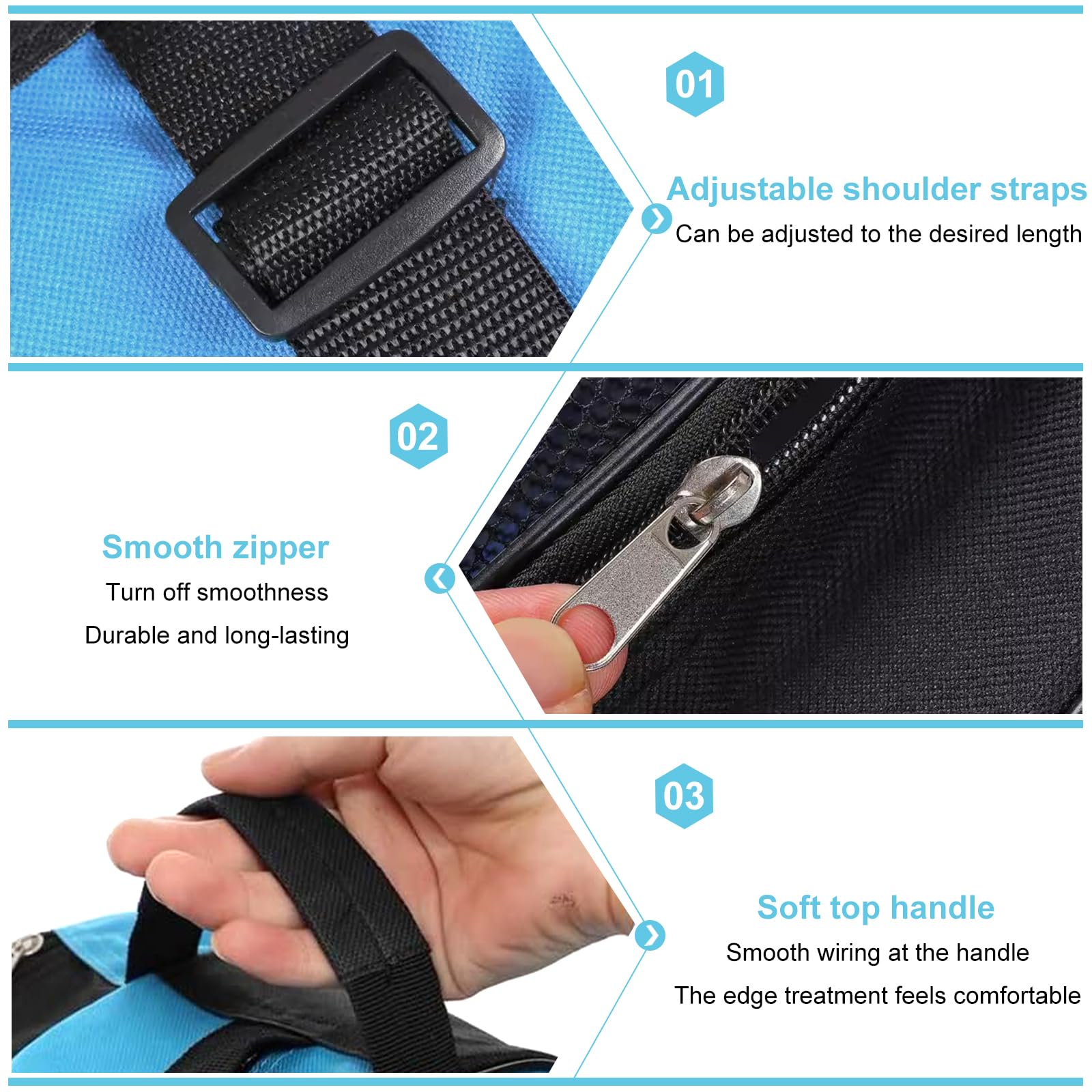 Borsa Per Pattini A Rotelle Pizsieat - 38 Cm Alto, Idrorepellente Con Tracolla Regolabile - Trasporto Sicuro Per Pattini - Foto 3