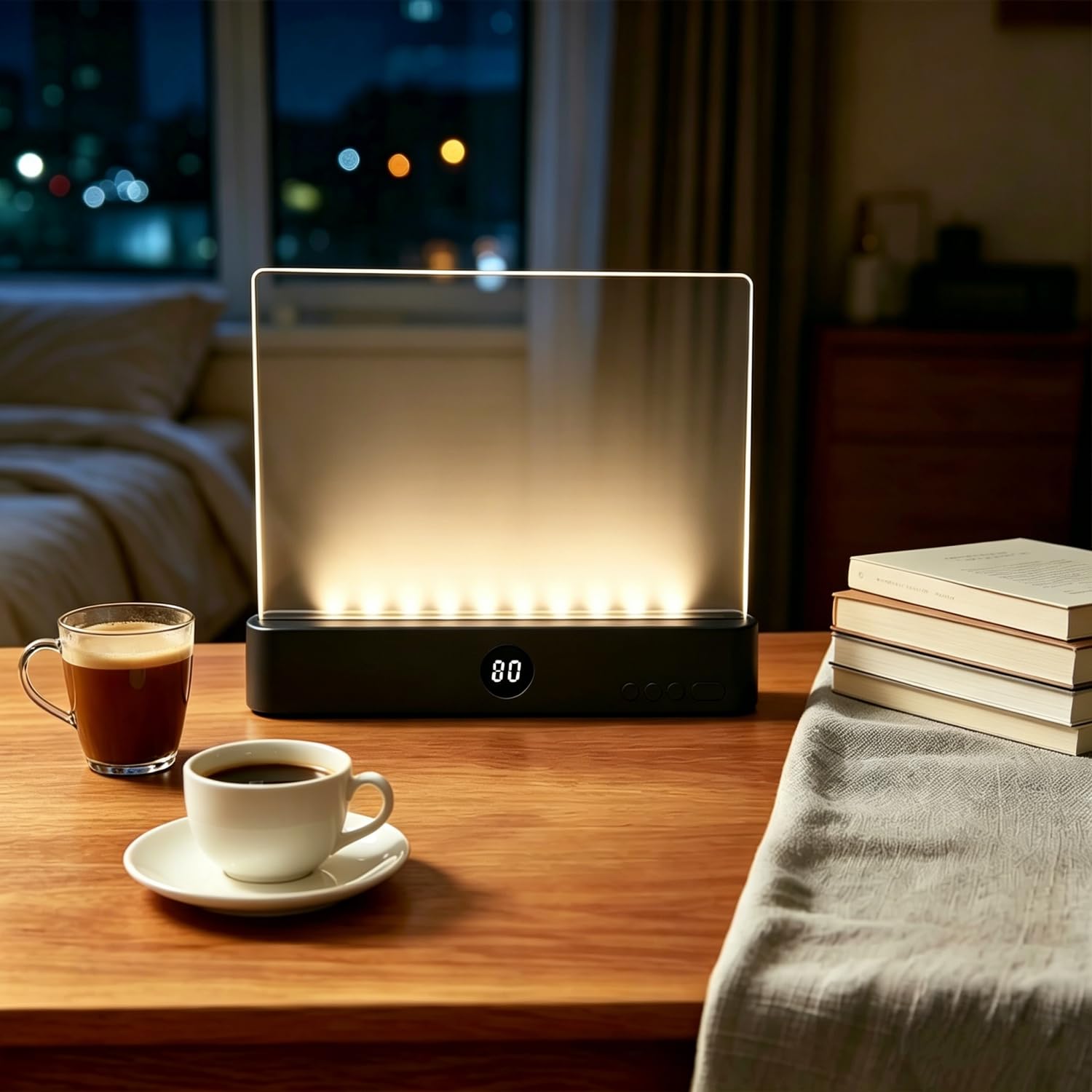 Luz Plana para Libros, Inteligente Luces de Lectura LED con Cronómetro y Luces de 3 colores, Recargable Smart LED Book Light Brillo Ajustable Para Leer en la Cama por la Noche