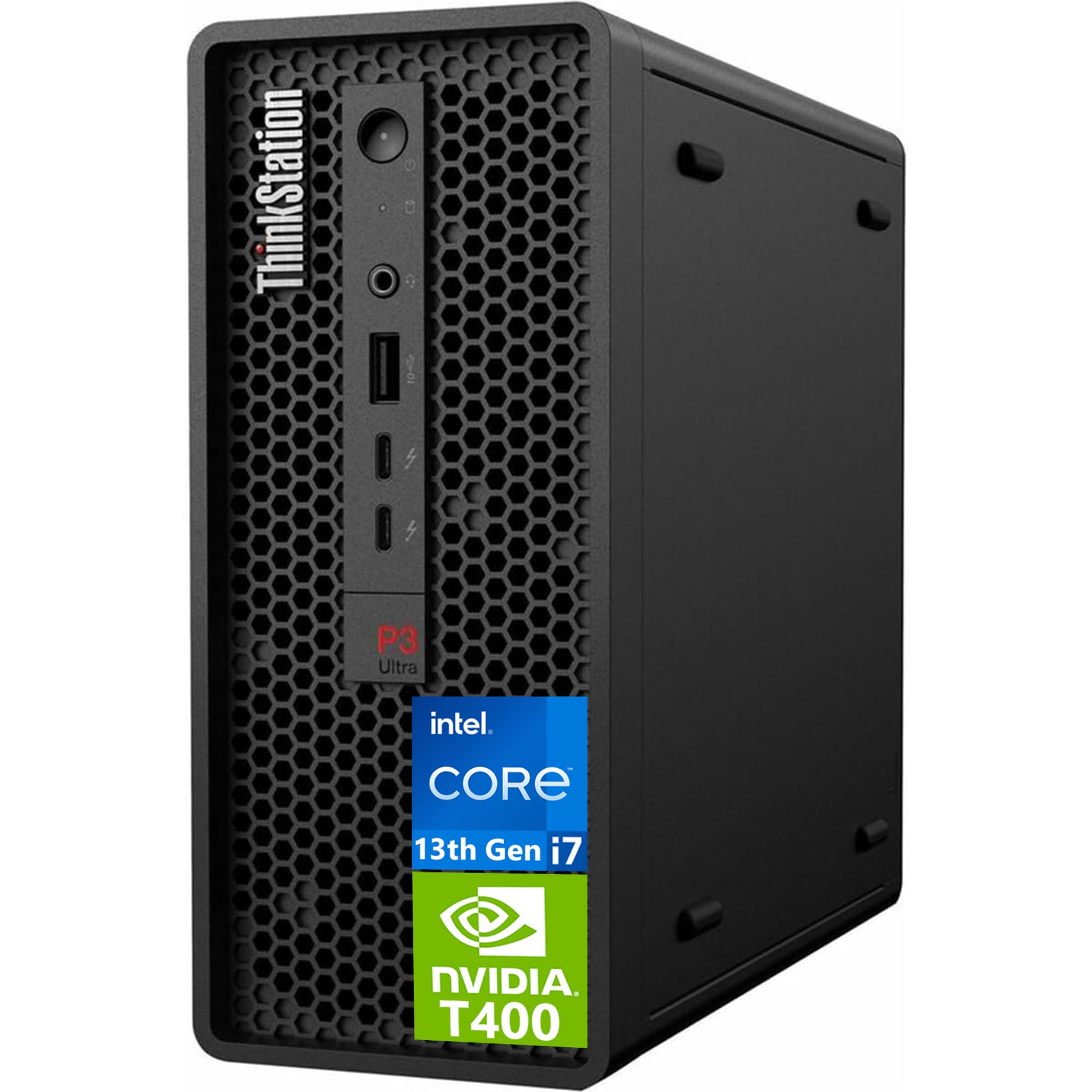 Lenovo ThinkStation P3 Ultra Small Form Factor i7-13700T, 64GB DDR5, 2TB NVMe, T400 4GB Graphics, WiFi 6 + BT, RJ-45, 3X miniDP, 3X DP Port (6 Monitor max), Win 11 Pro, 3YR, Business Desktop