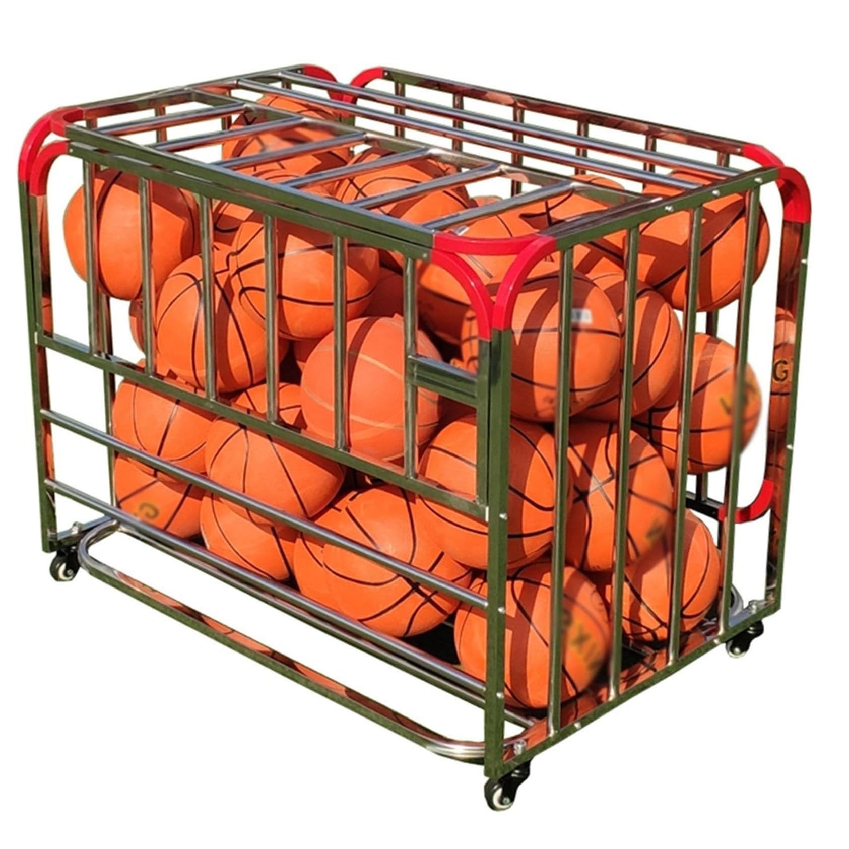 Ballwagen-Garage, Sportgeräte-Organizer, Abschließbarer Sportball-Aufbewahrungswagen, Basketball-Aufbewahrungsbehälter Für Drinnen Und Draußen Für Fitnessstudio, Schule, Verein