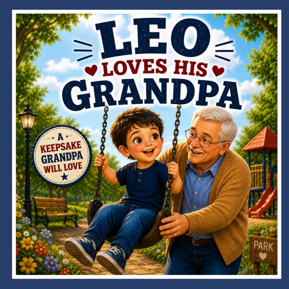 Leo Loves His Grandpa: A Special Bond Between Grandfather and Grandson (Three Hearts Personalized Baby Name Books (Leo))