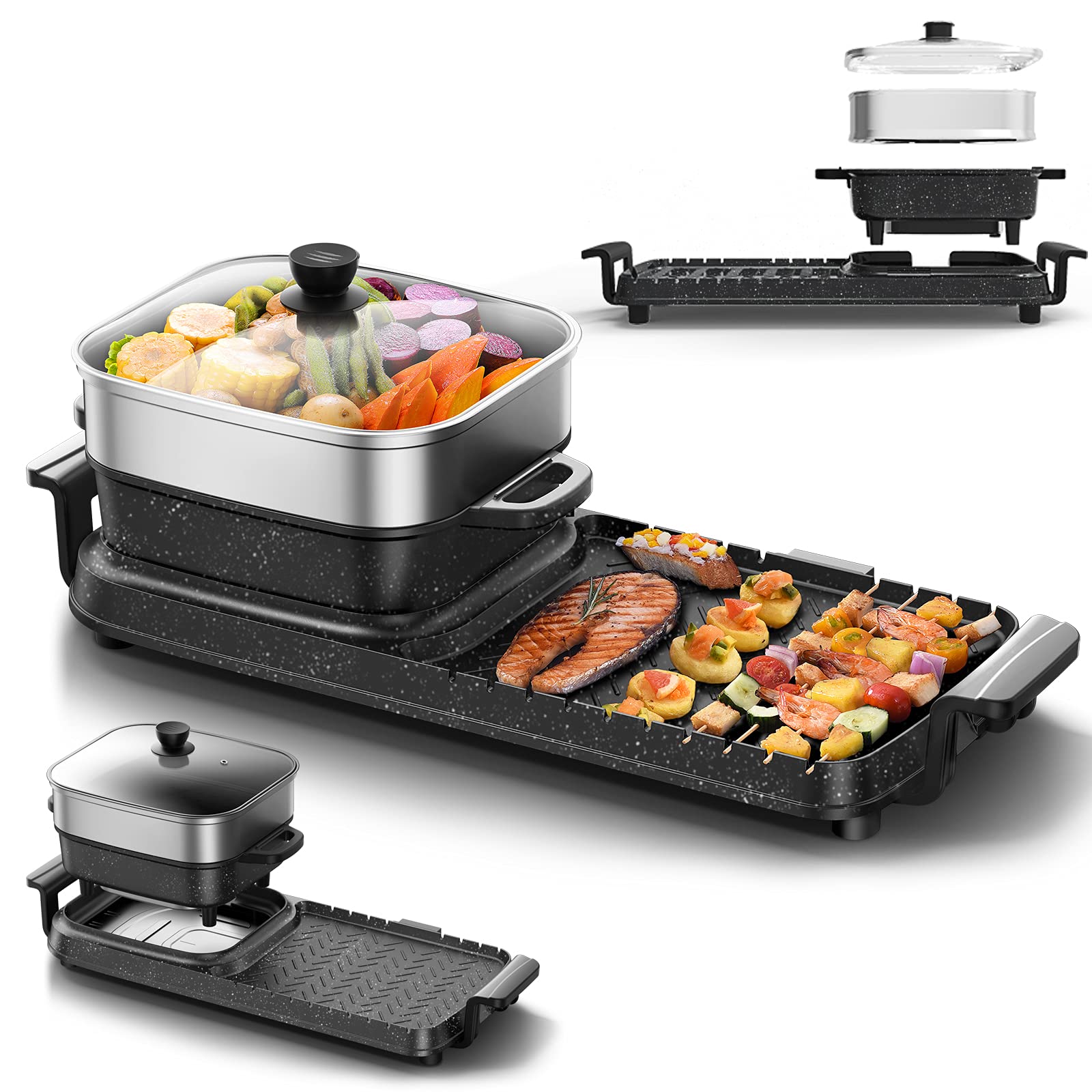 Buy Aoran Electric Hot Pot With Grill,Shabu Shabu Hot Pot Electric