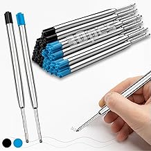 Ballpoint Pen Refills Large Capacity G2 Format Metal Black and Blue 1.0 mm Line Width M Pack of 30