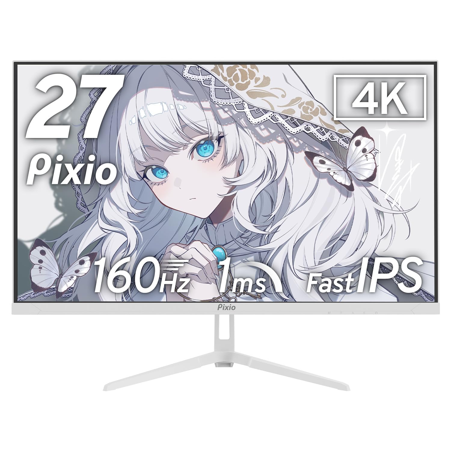 Pixio PX27U Wave White ゲーミングモニター 27インチ 160Hz 4K Fast IPS ホワイト 白 スピーカー内蔵 2年保証 PX27UWAVEW商品画像