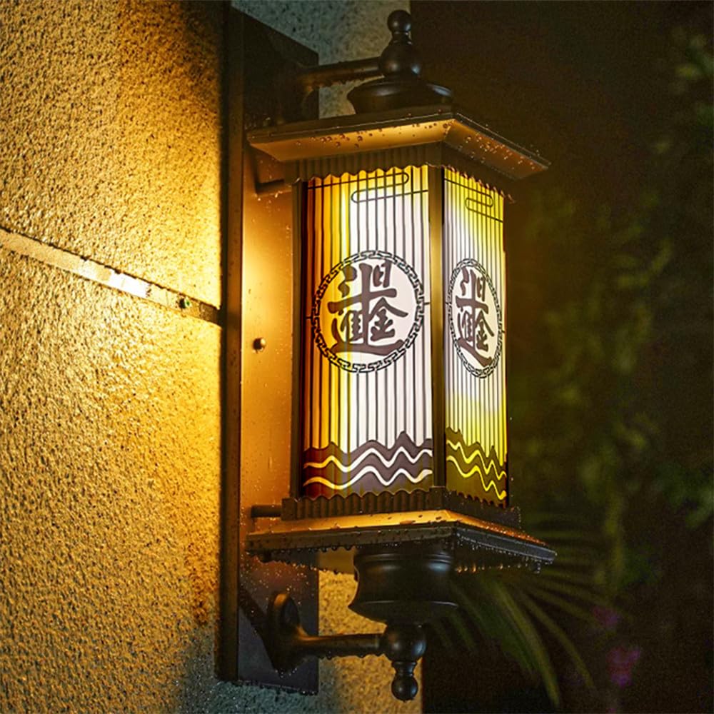 KXEcoLife Contemporary Outdoor Wall Lamp Electric Simplicity Waterproof Balcony Hallway Courtyard Villa Hotel Gate LED Lights (C H58CM Electric)