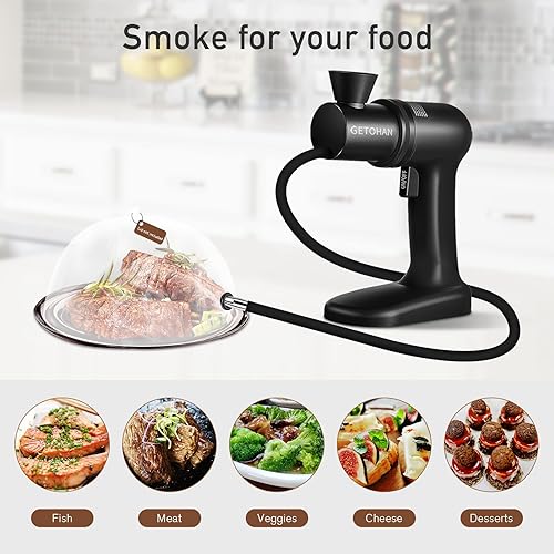 Miniatura 5 de Kit de ahumador de cóctel, pistola de fumar bebidas y alimentos, kit de fumar a la antigua, kit de infundir cóctel whisky bourbon con tapa de disco