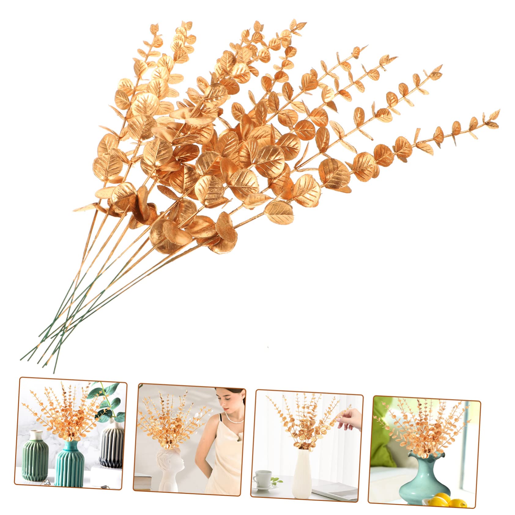 TOPBATHY 50pezzi Rami Di Eucalipto Finti Per Decorazioni Fiori Foglie Artificiali Per Elegante Adornamento Per Matrimonio e Casa