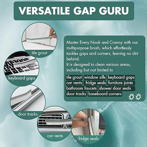 Miniatura 4 de Cepillo de limpieza de hendiduras de cerdas duras de 3 piezas, cepillo de limpieza pequeño para uso doméstico, cepillos de limpieza finos y