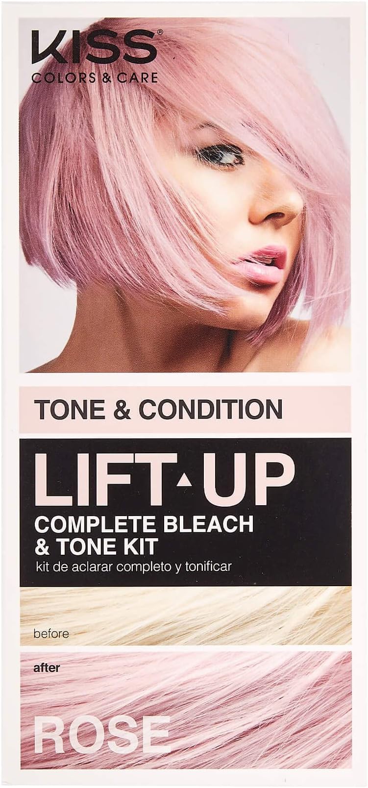 KISS Lift Up Complete Hair Bleach Kit with Revitalizing Plex Serum, Strengthen and