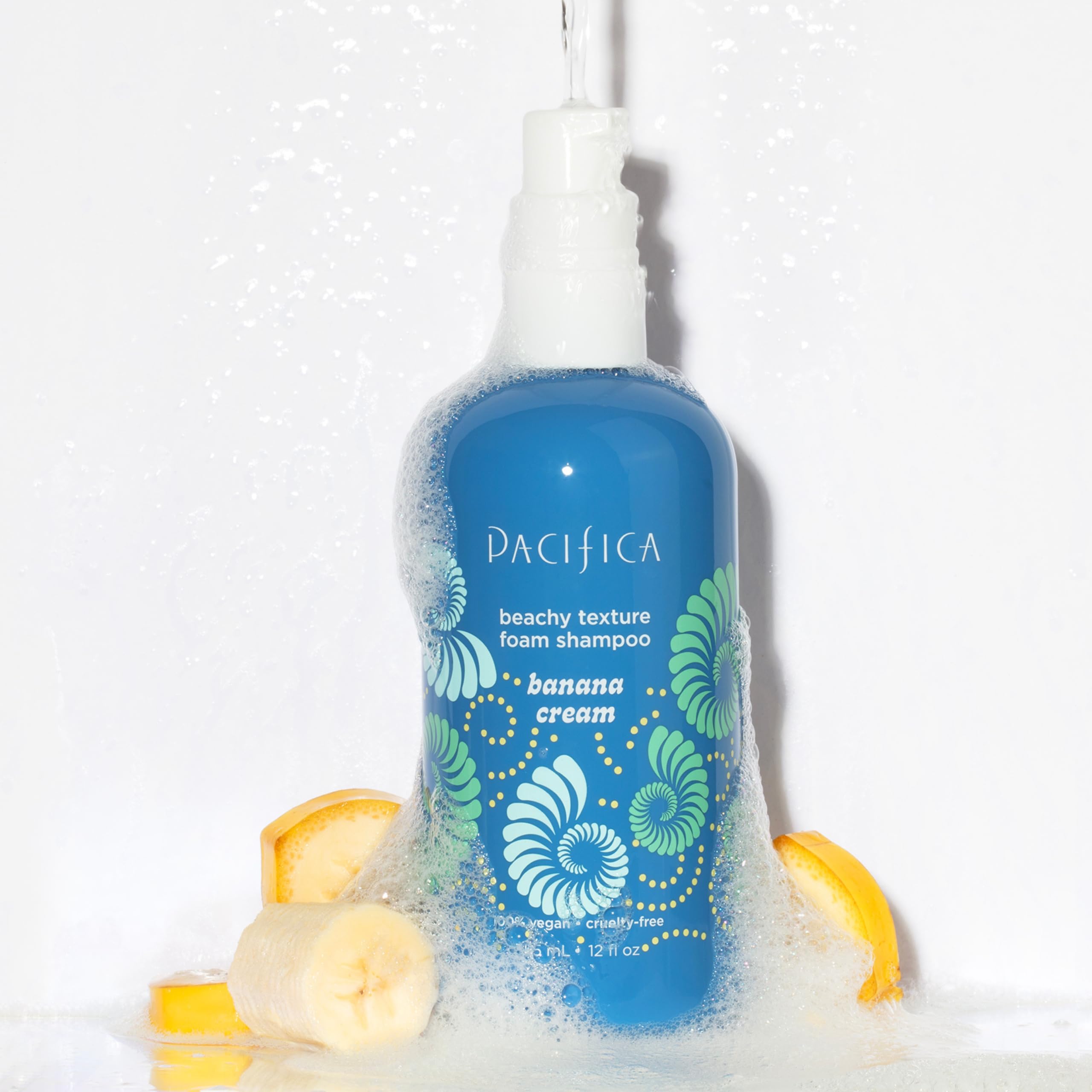 PacificaBanana Cream Beachy Texture Foam Shampoo – Texturizing Foaming Shampoo for Beachy Waves, Adds Volume & Tousled Look, Sulfate-Free Deep Clean Beauty Vegan & Cruelty-Free Dermatologist Tested