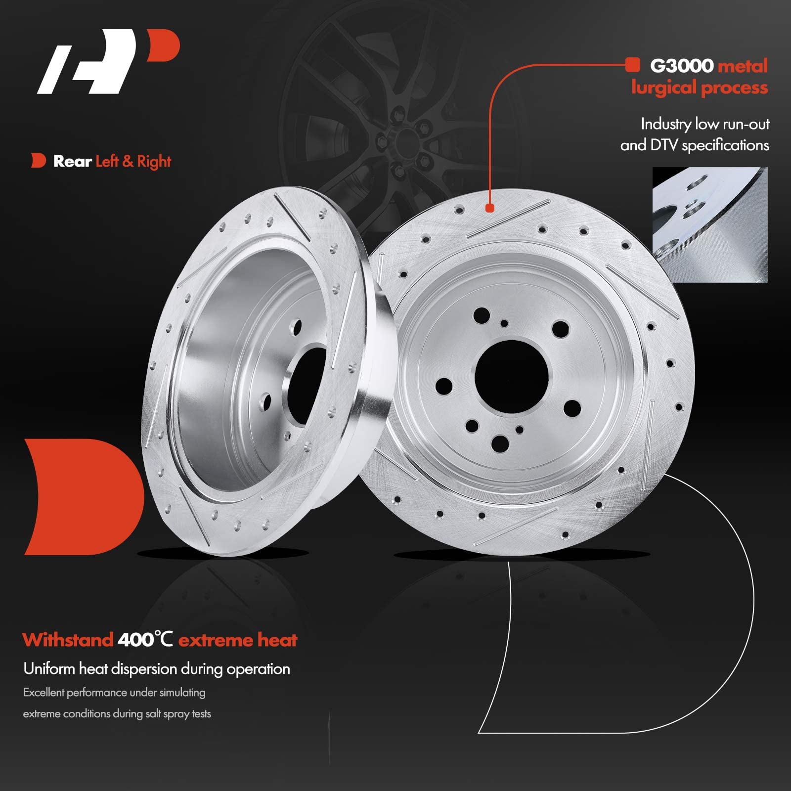Lexus Rx350h Rear Brake Rotors & Ceramic Pads Kit For Lexus RX350 ...