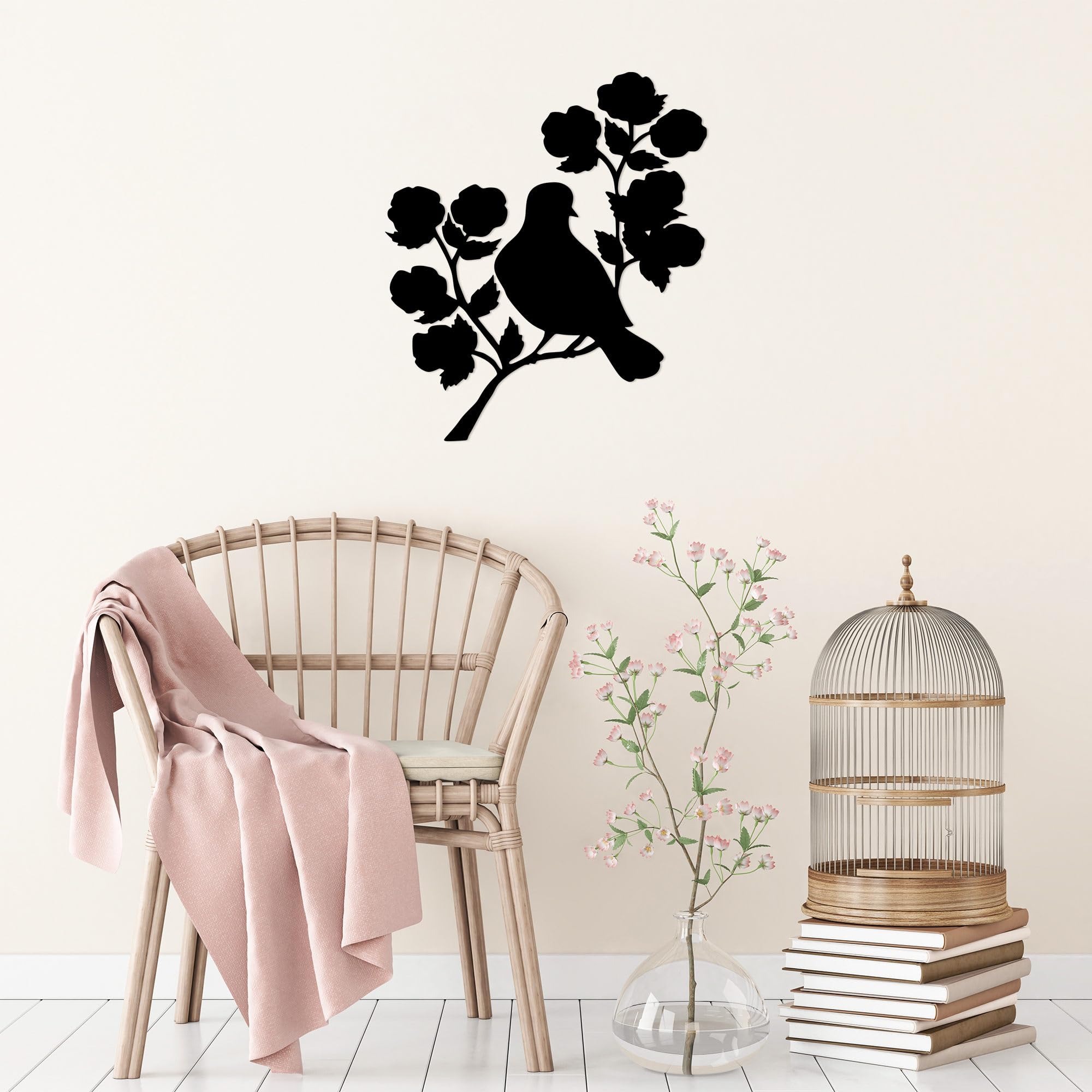 Stylish Black Decorative Metal Wall Accessory, 61 x 70 cm, 100% Metal (1.5 mm Thick), Easy Wall Mounting, Perfect for Modern Home Decor