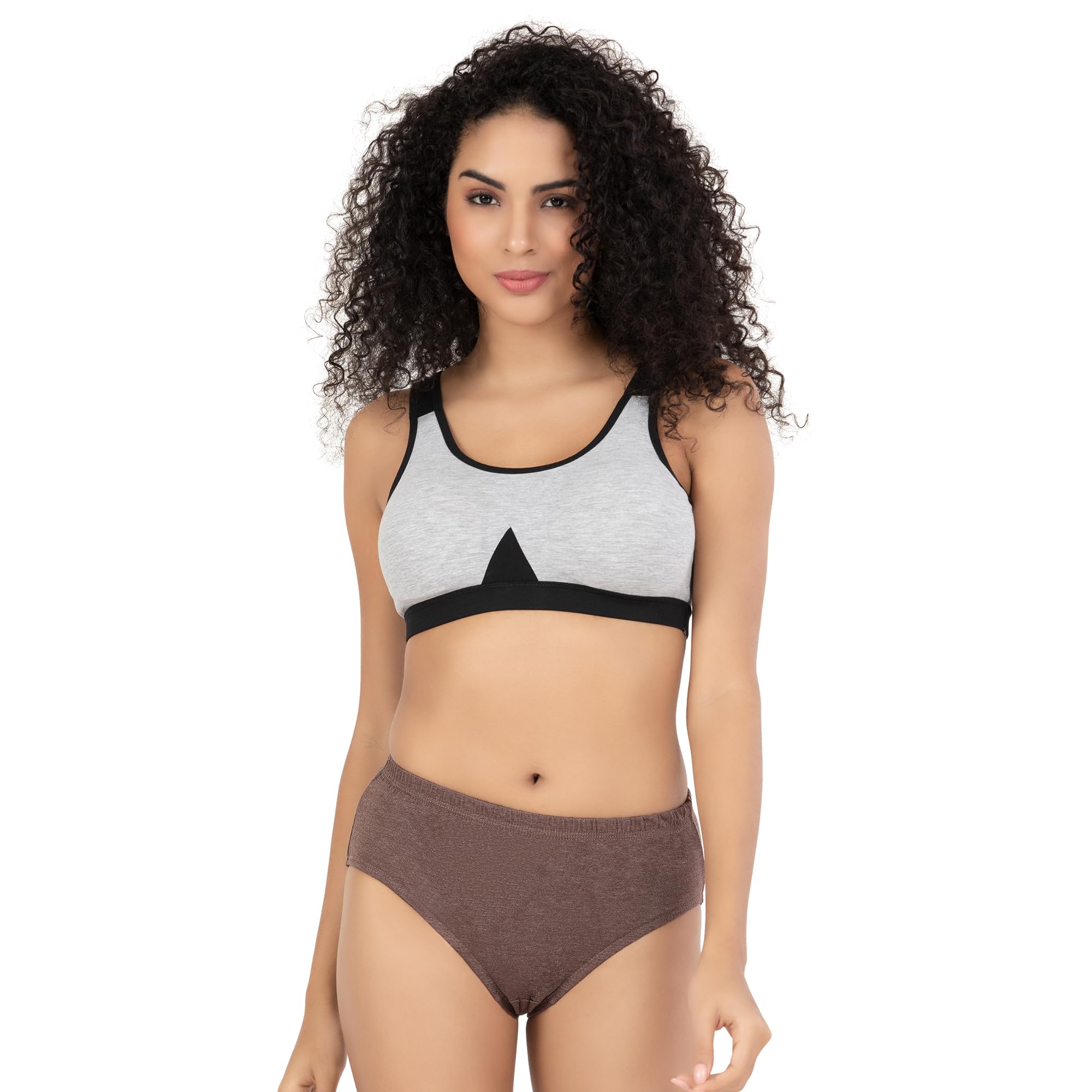 trylo Riza Pretty Milange Women's High Coverage Cotton Milange Fabric,Hipster High Waist,Cocealed Waistband Panties (Pack of 3 - Plain Colours May Vary)-picture-14
