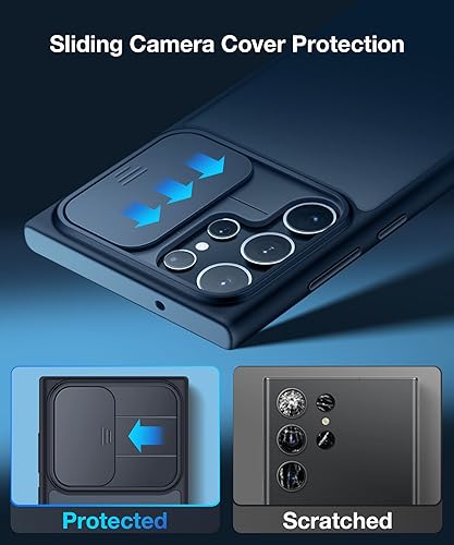 Miniatura 3 de Tongate Funda compatible con Samsung Galaxy S23 Ultra con funda deslizante para cámara, protección contra caídas de grado militar Funda delgada