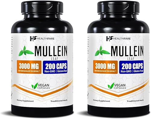 Miniatura 9 de Extracto de cápsulas de hoja de gordolobo, 3000 mg | 200 cápsulas vegetales | Limpieza pulmonar y salud respiratoria | Fórmula de máxima potencia |