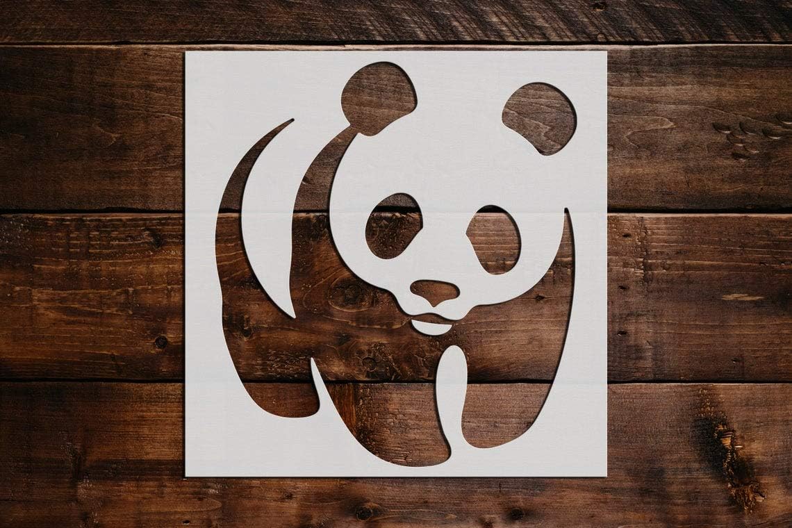 Panda Bear Stencil DIY Reusable Craft and Painting Wall Stencils - 137 (12x12)