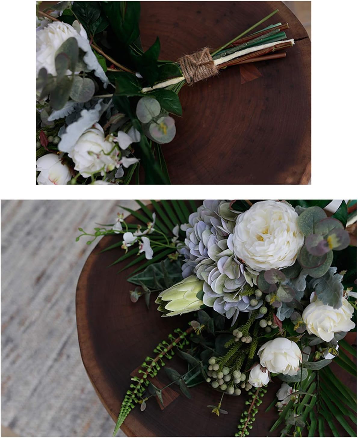 Elegantes Ramos De Flores Artificiales con Variedad De Flores Y Jarrón De Cerámica para La Decoración De Habitaciones Y Oficinas.