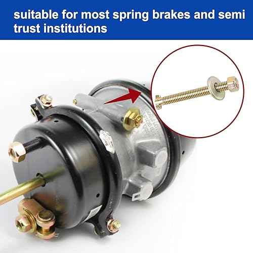 Miniatura 4 de 10 pernos de liberación de tornillo de jaula de freno de grado 8.8 de repuesto para semi camión, autobús escolar, caravana, remolque, frenos de