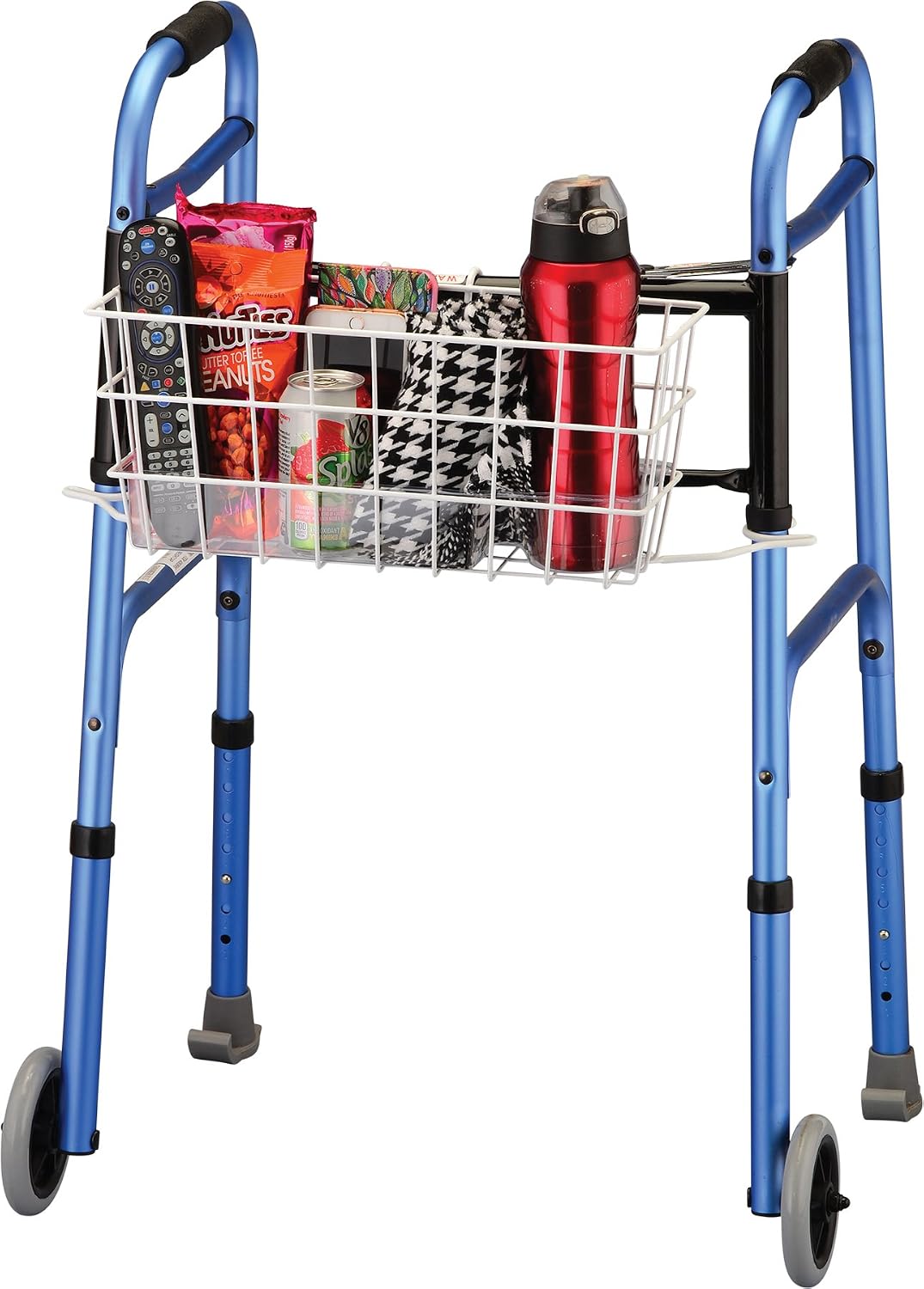 NOVA Folding Walker Basket with Cup Holder Bottom Liner Insert, Universal Fit, Easy On and Off