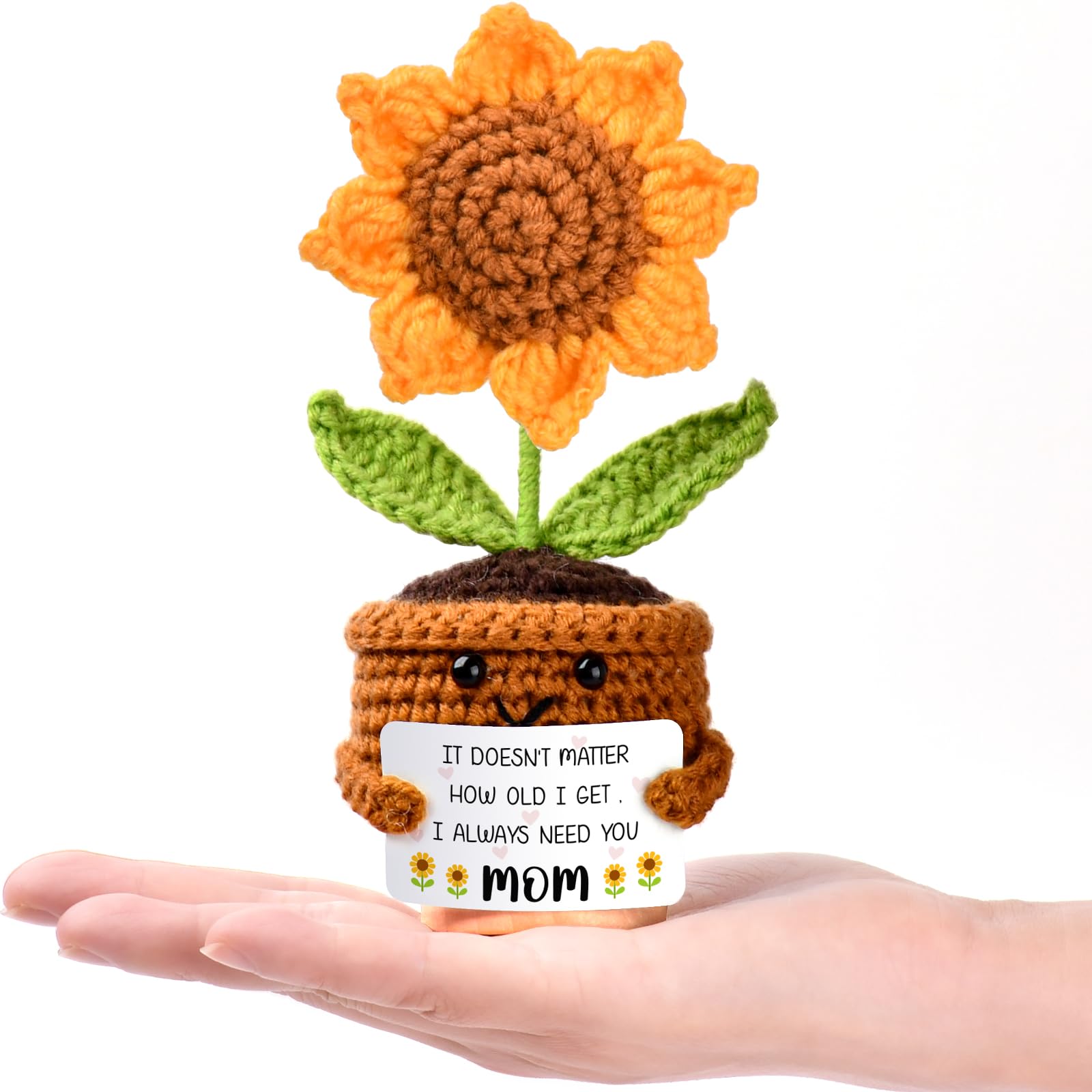 Mothers Day Gifts, Mom Birthday Gifts, Gifts for Mom from Daughter Son, Mothers Day Gift Ideas Cadeau Maman Handmade Crochet Cute Small Sunflower Gifts