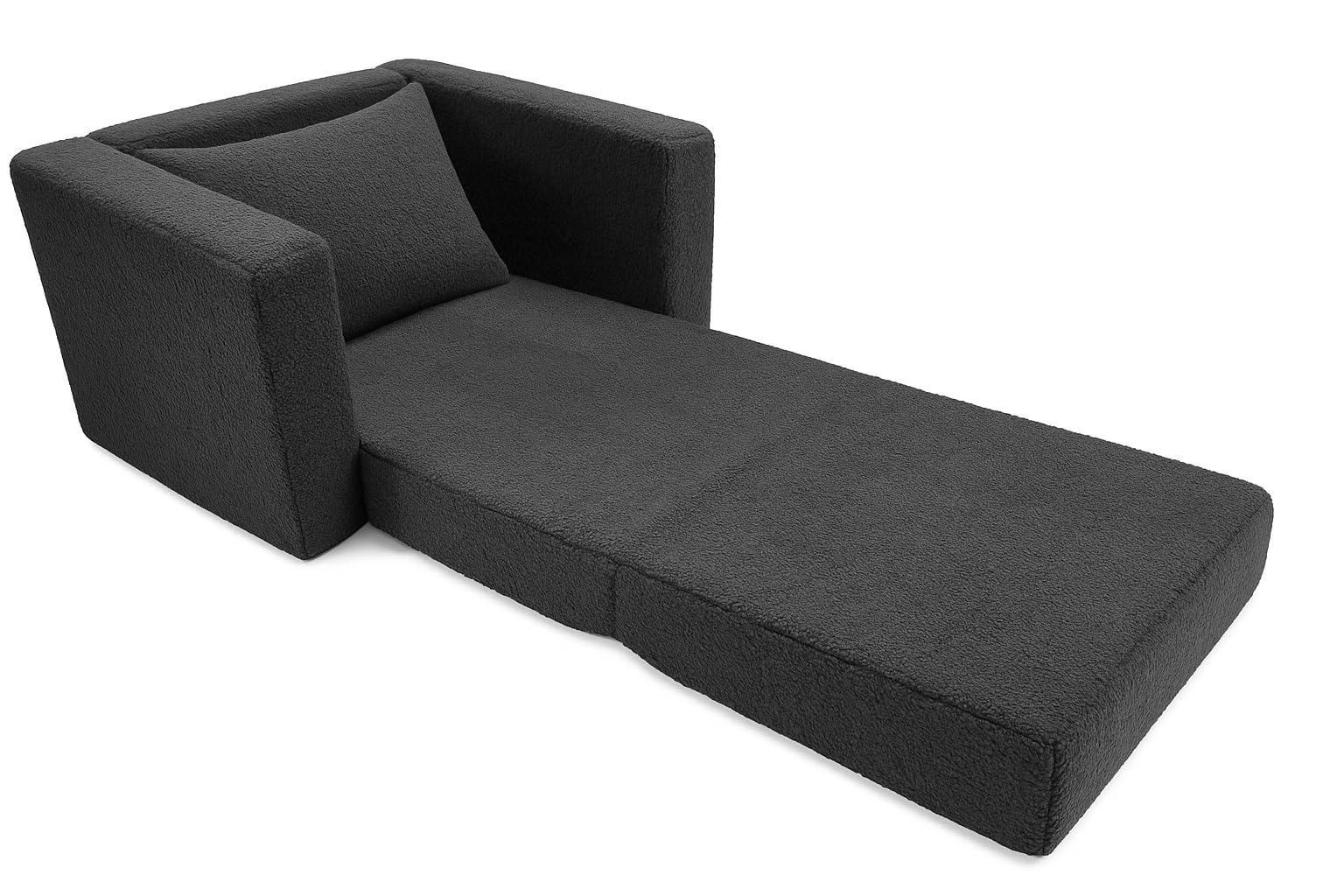 Odolplusz Fauteuil pour enfant pliable | Canapé pour enfant Mini-fauteuil Chaise pour enfant Fauteuil câlin | Mobilier pour enfant pour chambre d'enfant | (Teddy Graphite)