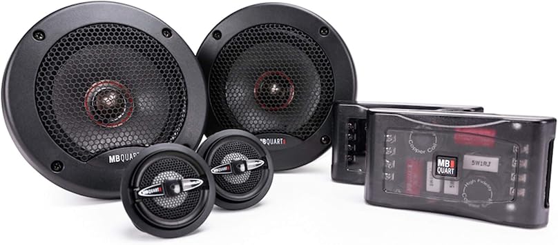 MB Quart PS1-213 Premium 2-Way Component Speaker System Black, Pair 5.25 Inch Component Speaker System, 240 Watt, Car Audio, 4 OHMS Grills Included