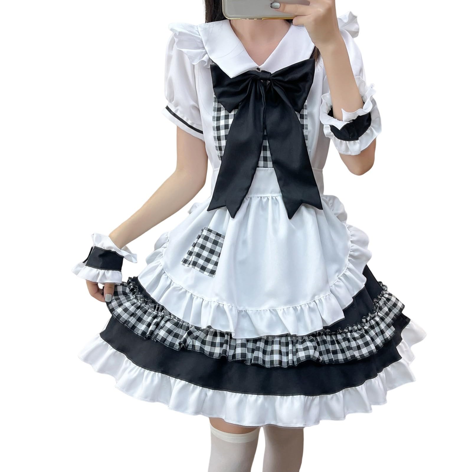 在庫あり　先行購入　レザー メイド服 コスプレ衣装 フリーサイズ Amazon | ZXR-cosコスプレ衣装会長はメイド様！ウェイトレス